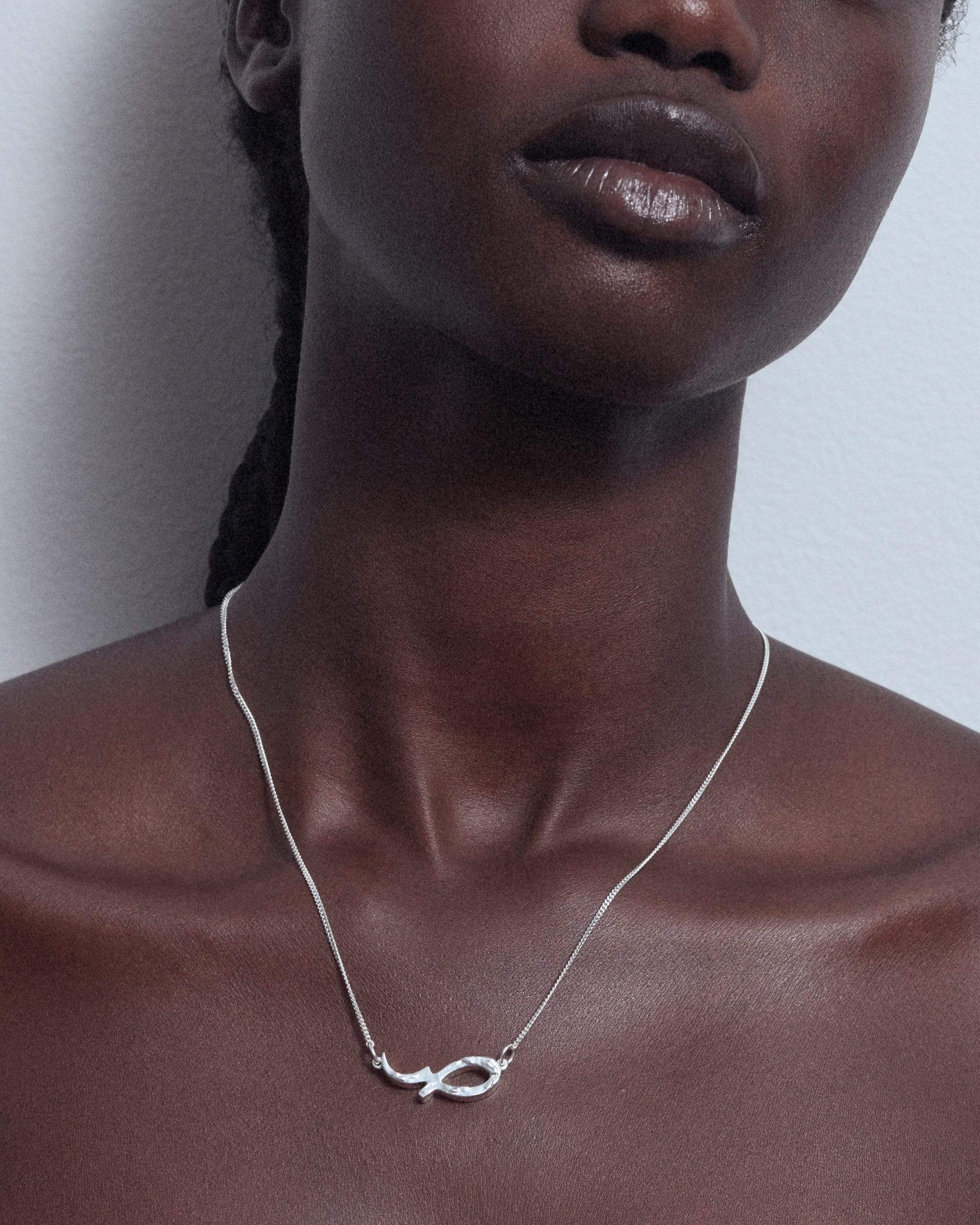 Dear Letterman Necklace Sabr Silver Pendant