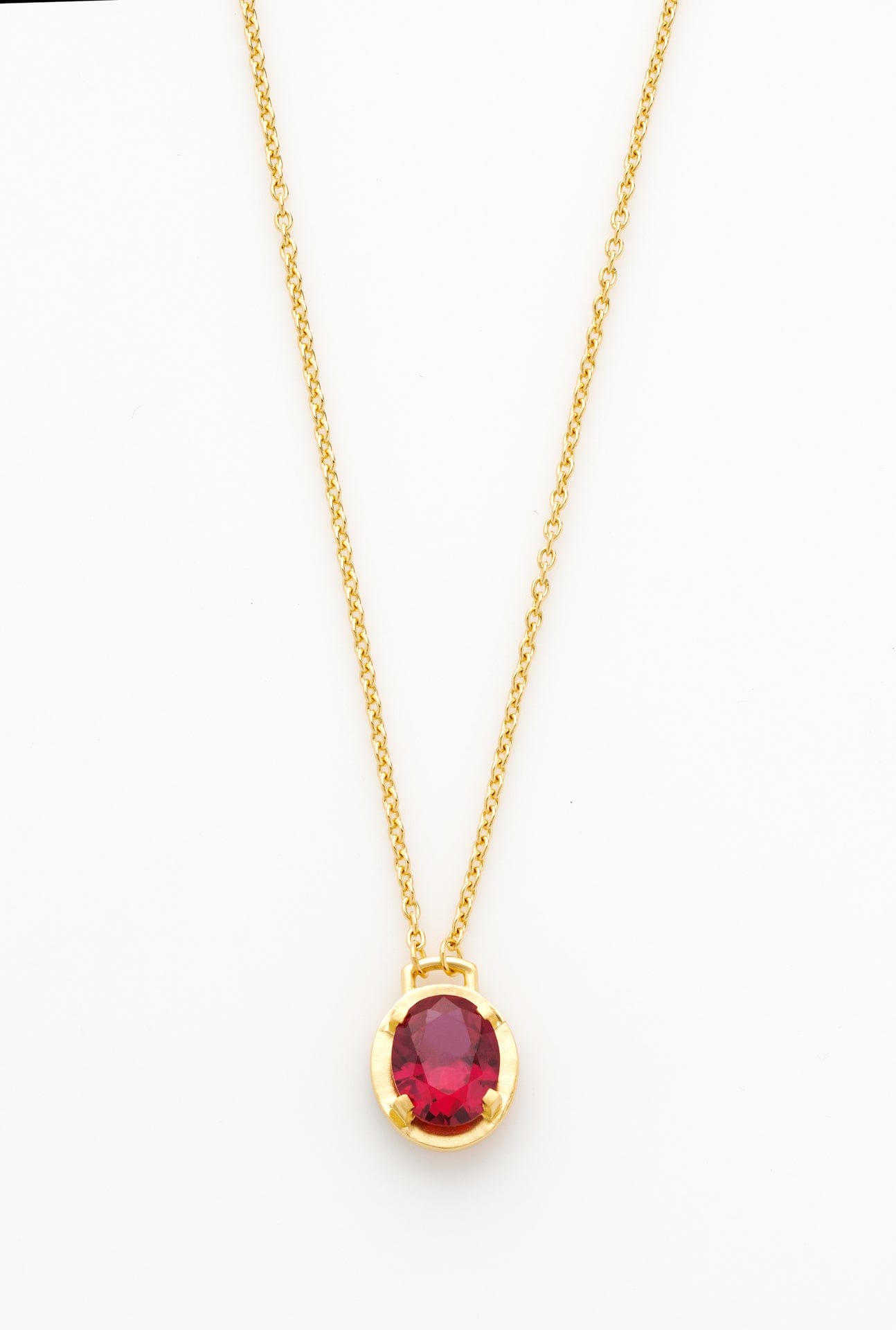 Dear Letterman Necklace 45cm Necklace / Ruby / 24ct Gold Vermeil Amer Necklace