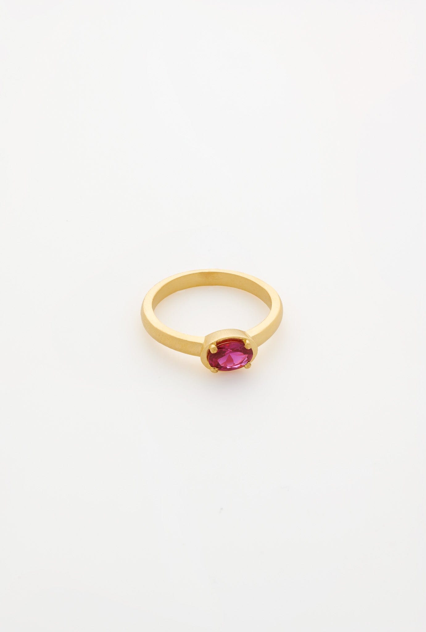 Dear Letterman Ring K / Ruby / 24ct Gold Vermeil Amer Ring