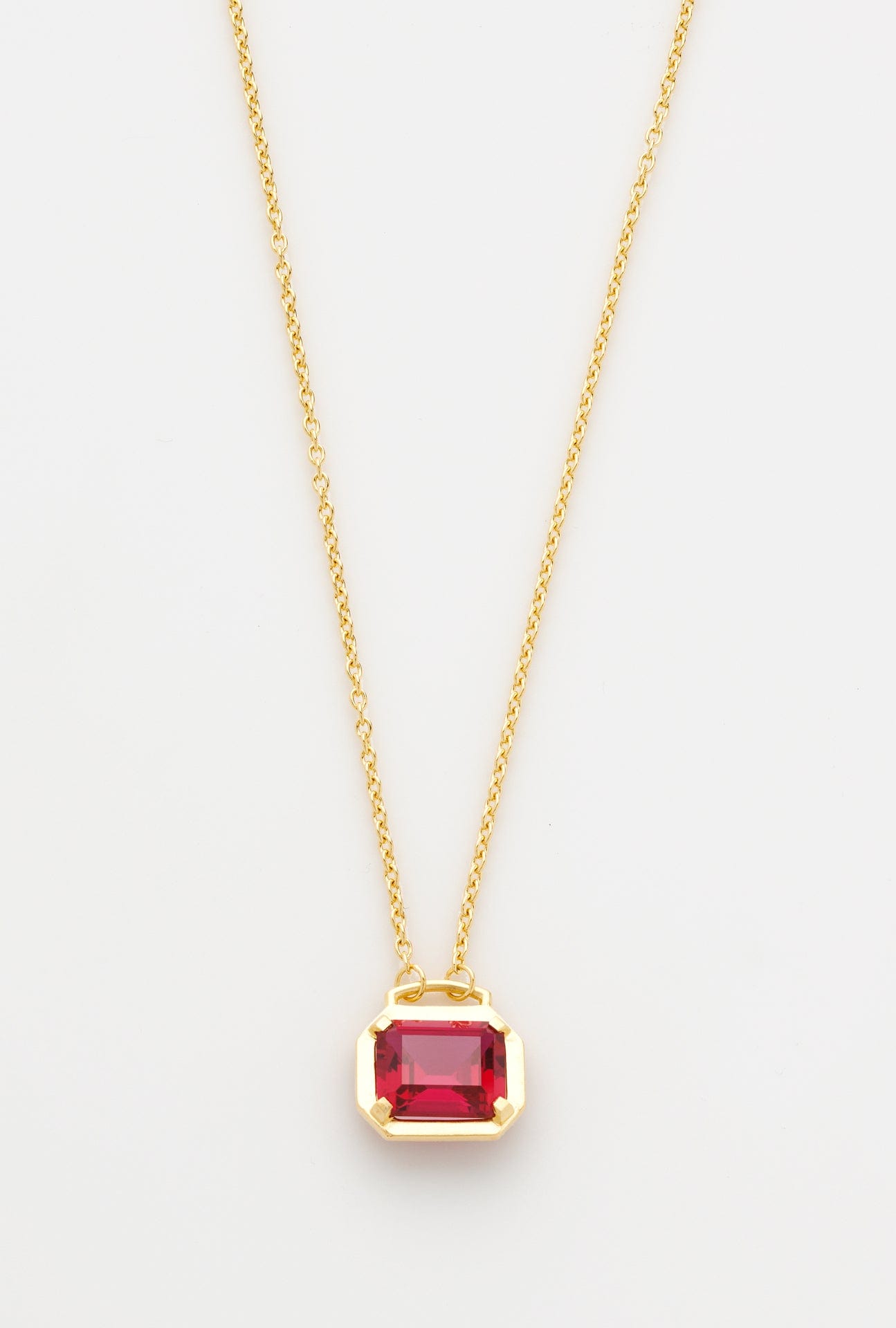 Dear Letterman Necklace 45cm Necklace / Ruby / 24ct Gold Vermeil Joud Necklace