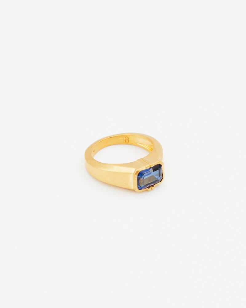 Dear Letterman Rings K ( XS ) / Blue Sapphire / 24ct Gold Vermeil Fai Sapphire Ring