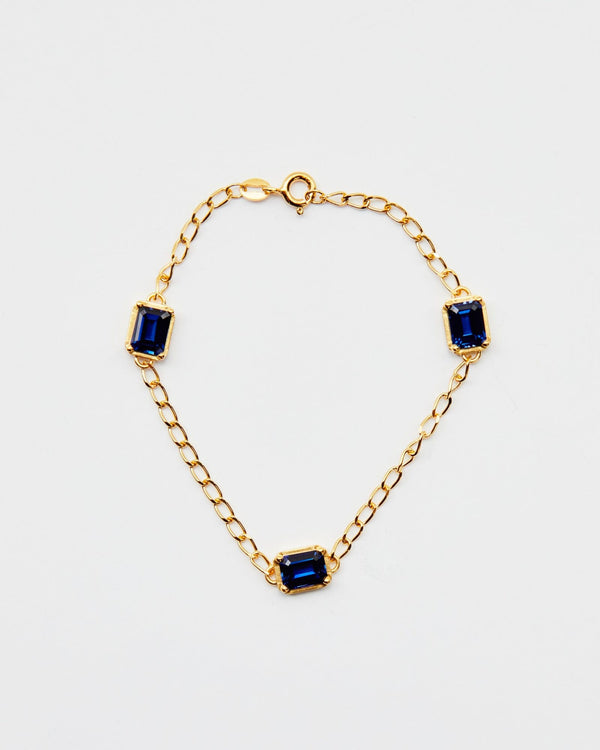 Dear Letterman Bracelet One Size / Sapphire / 9ct Gold Joud Sapphire Bold Bracelet