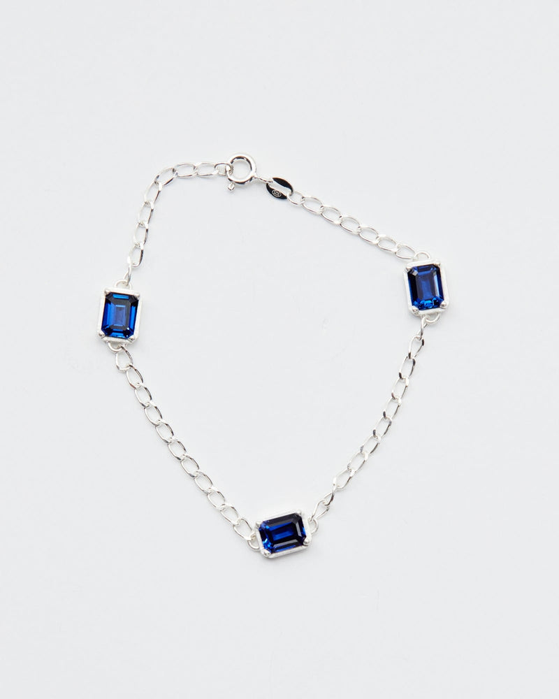 Dear Letterman Bracelet One Size / Sapphire / 9ct White Joud Sapphire Bold Bracelet
